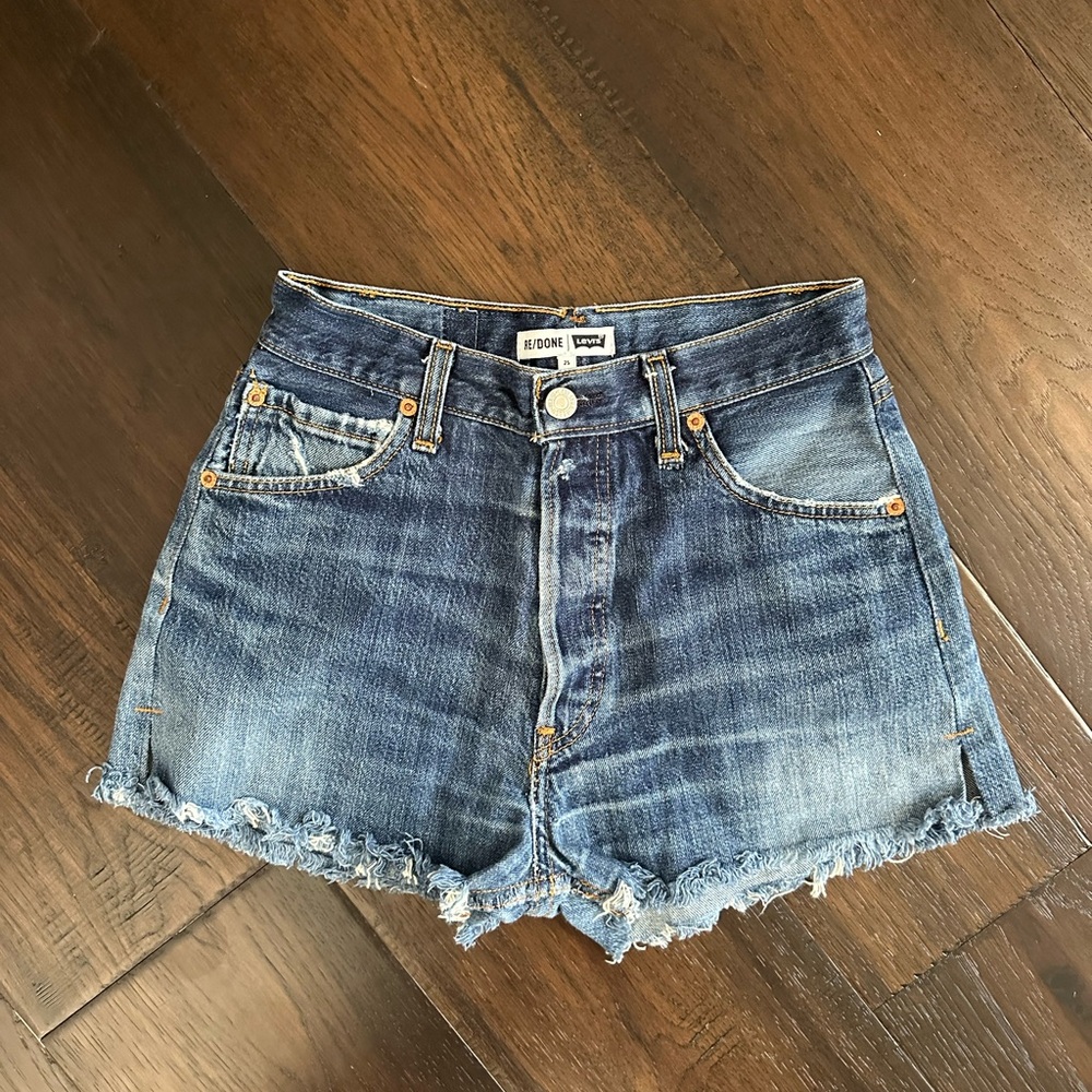 RE/DONE x Levi's Blue Denim High-Waisted Shorts